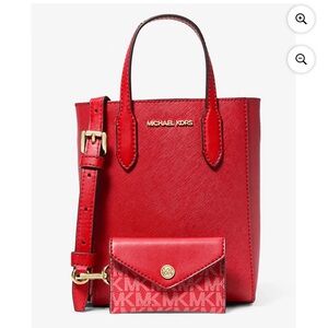 MICHAEL KORS Vincent Extra-Small Saffiano Leather Crossbody Bag With Card NWT